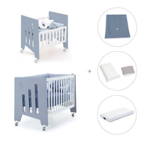 Minicuna 60x80 cm y cuna 60x120 cm (7en1) azul · Omni Tre Blu denim C181T-M7741