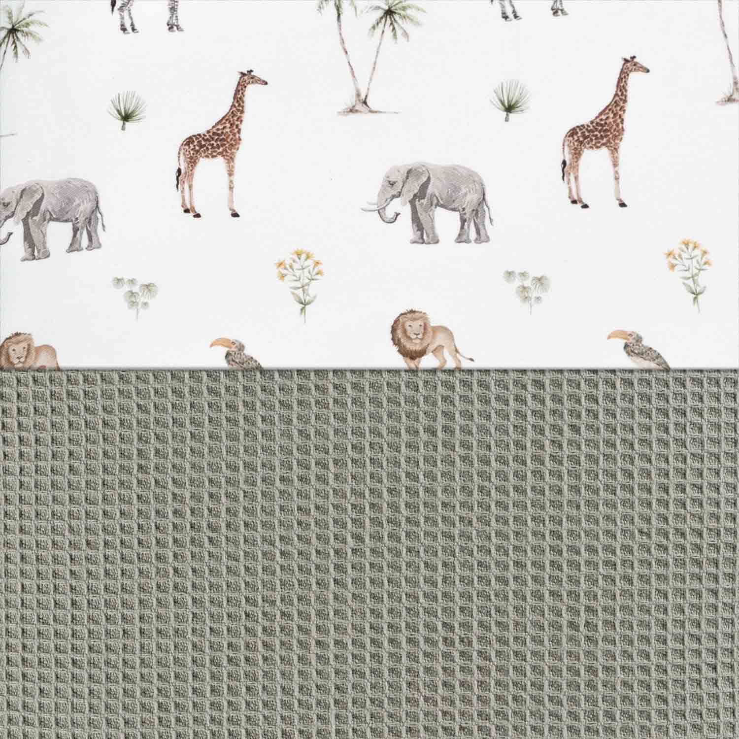 Protector cuna 60x120 cm (reversible) estampado jungla · Natura 607-147