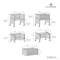 Minicuna de colecho 50x80 cm para bebé (5en1) blanca · Equo