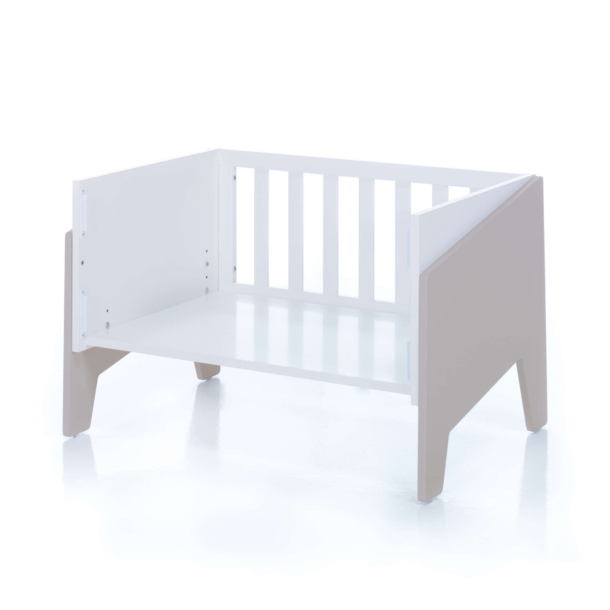 Minicuna colecho beige convertible en sofá infantil