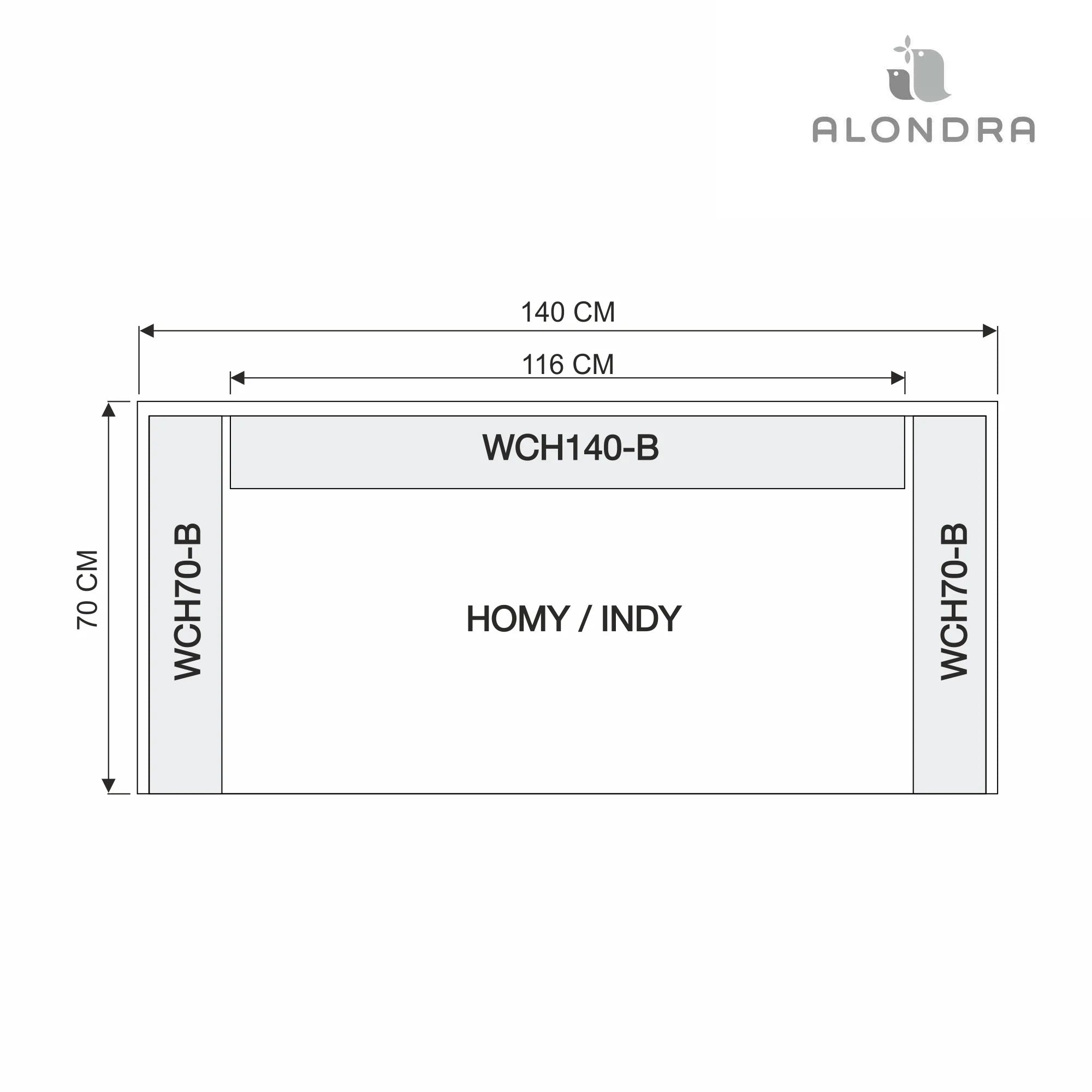 Cojín protector blanco (65 cm) cama/cuna 70x140 cm · WCH70-77