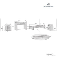 Cuna convertible 70x140 cm blanca/rosa · Sero More Quarzo K546-M7759
