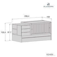 Cuna convertible 70x140 cm blanca/rosa · Sero More Quarzo K546-M7759